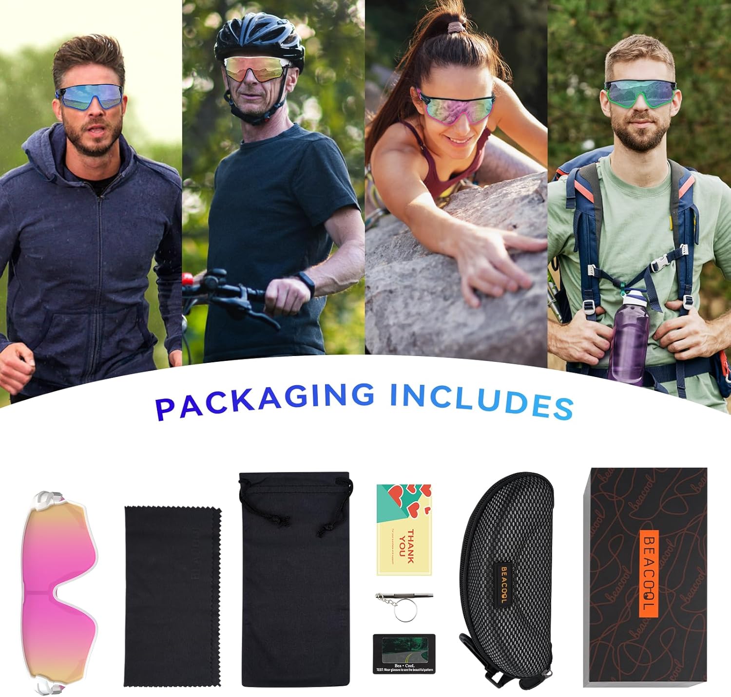 BEACOOL Polarized Sports Sunglasses for Men Women Youth Baseball Cycling Running Driving Fishing Golf Motorcycle TAC Glasses - Image 7