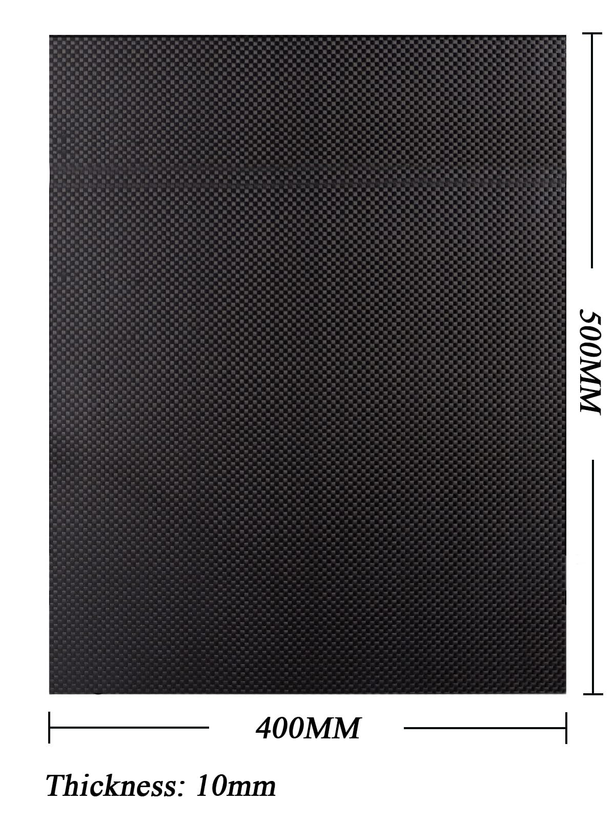 Arkusz z włókna węglowego 3K — matowa powierzchnia o splocie diagonalnym 500 x 600 mm, 1 szt.(10mm)