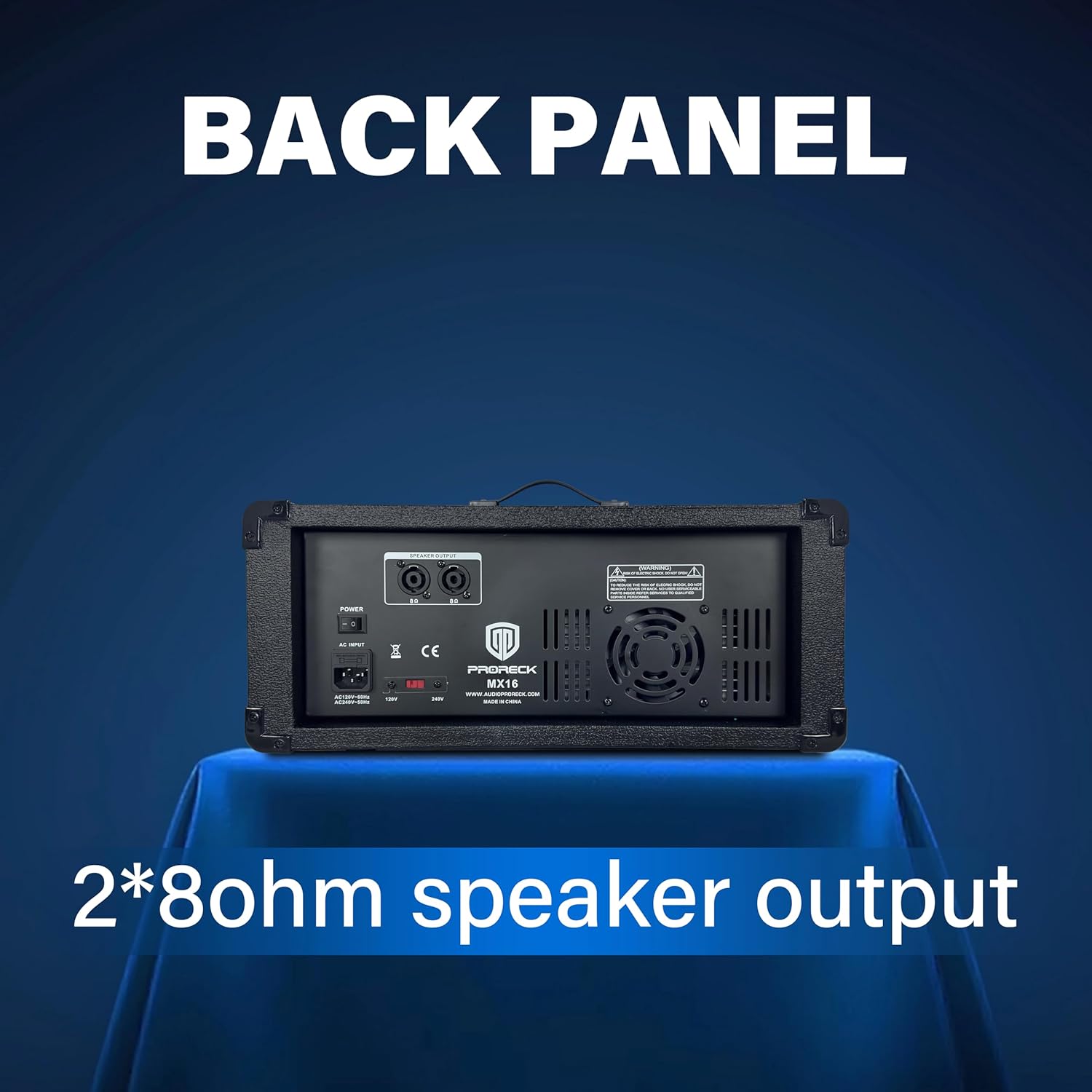 PRORECK MX16 6-Channel 2000w Professional Audio Mixer with USB Interface, Bluetooth, Effect Controller, 15V Phantom Power. Ideal for Studio Recording, Live Performances, DJs, Bands, Party, Wedding