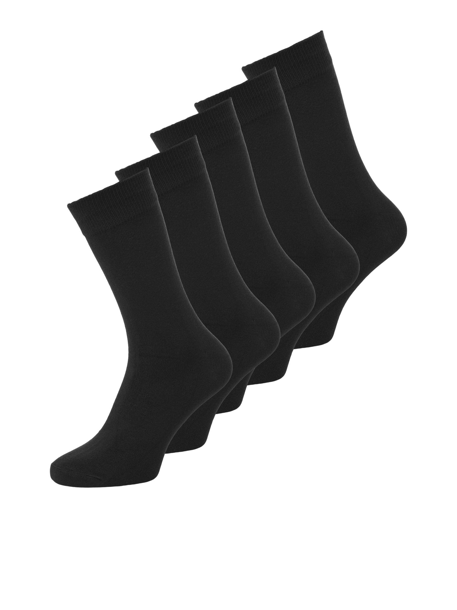 Jack & Jones Men's Black / Details: Black, Black, Black Jacbasic Bamboo Sock 5 Pack Noos Socks, One Size