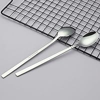 Vista 4 de Morcte Cuchara larga de té helado de 12 piezas, cuchara agitadora de mango largo de acero inoxidable
