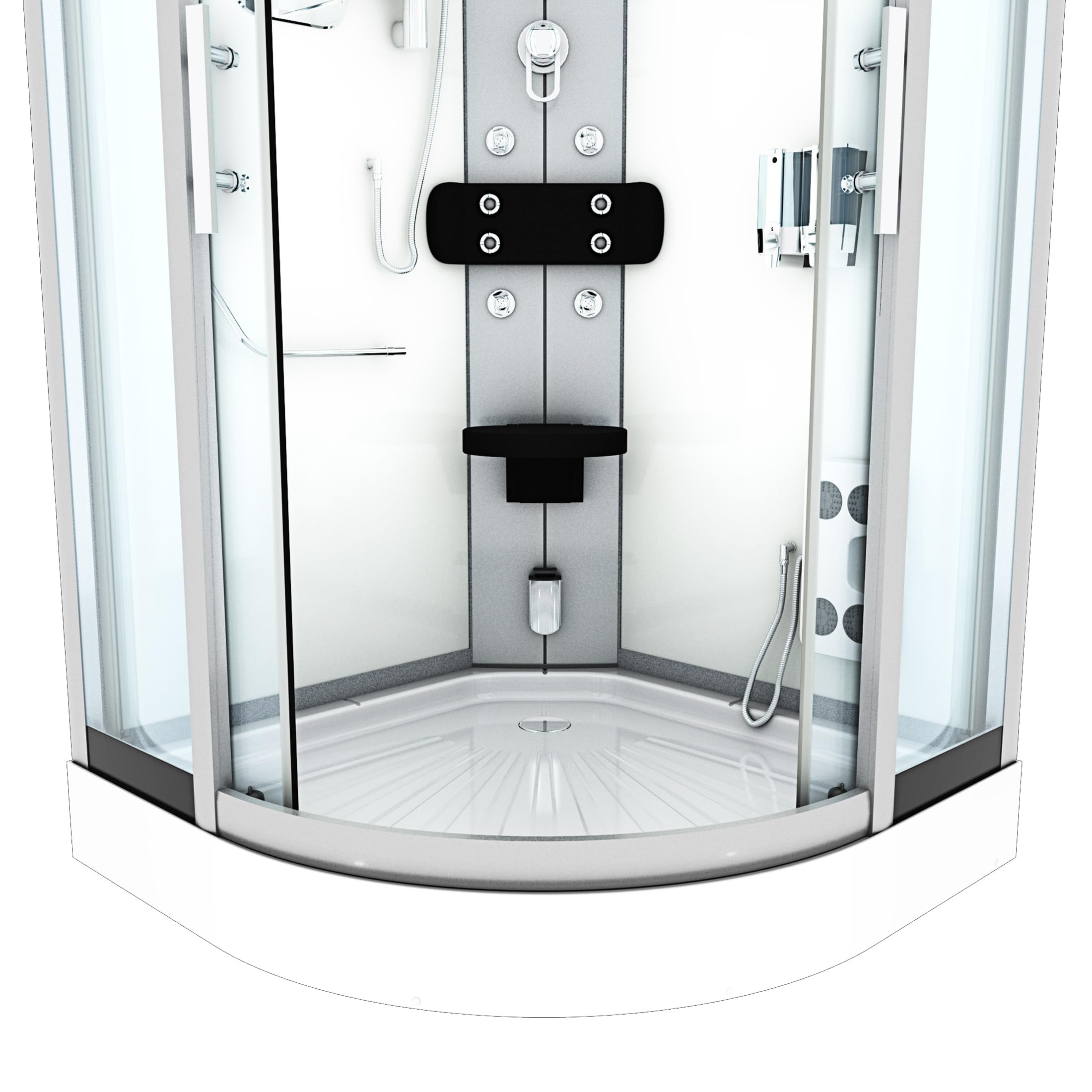 AcquaVapore Dampfdusche Duschtempel Sauna Dusche Duschkabine D46-20T2-EC 100x100 cm mit 2K Scheiben Versiegelung