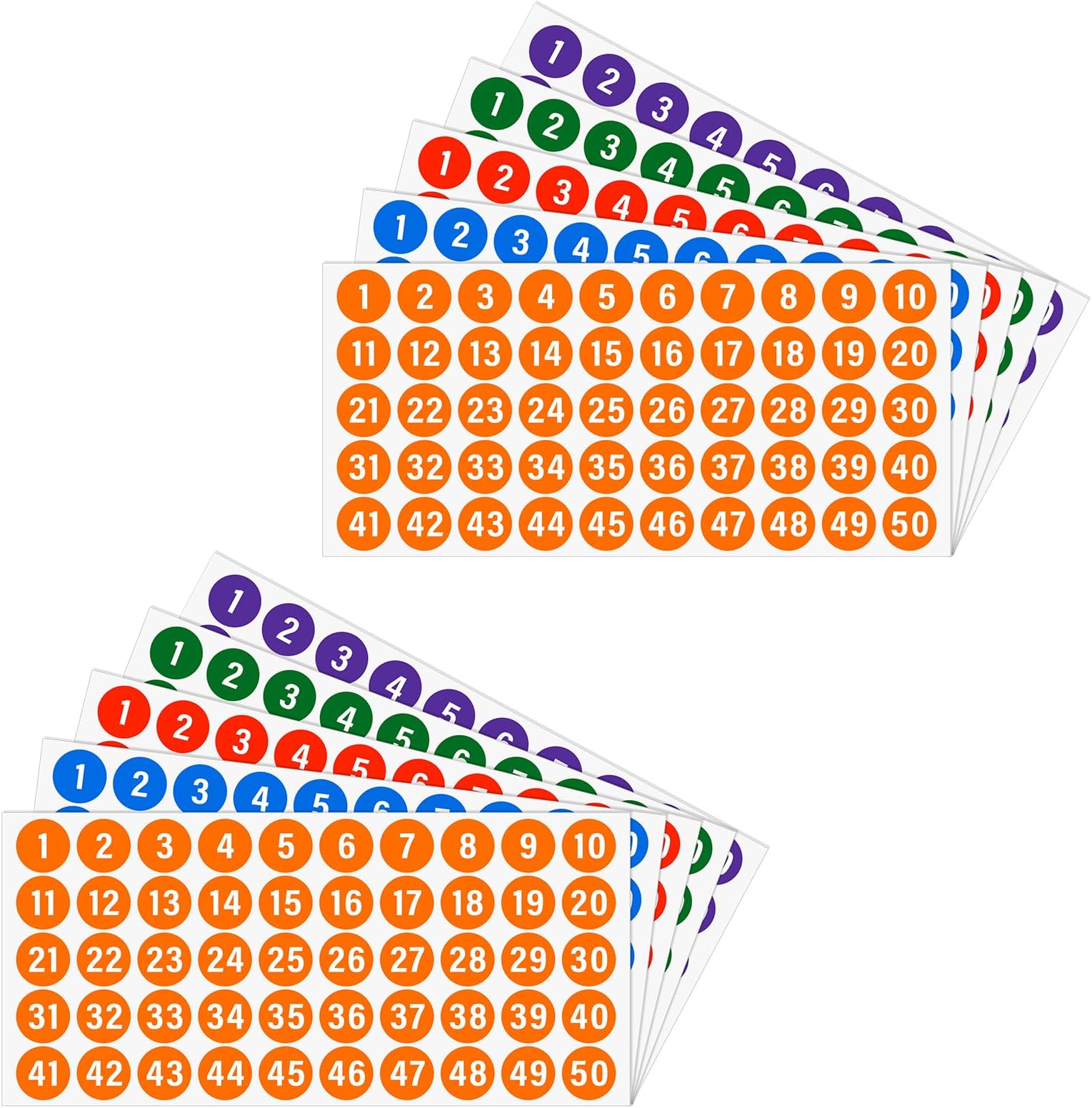 Amazon.com : 1 to 100 Consecutive Number Stickers Round Number Sticker ...