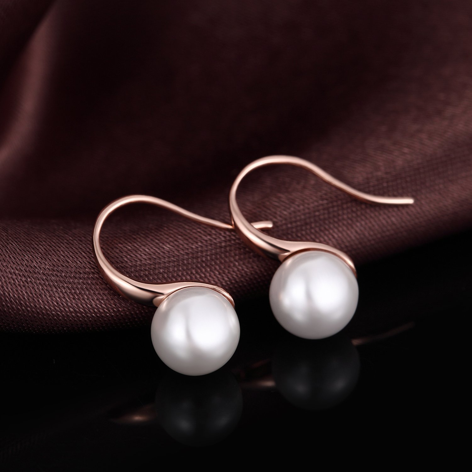 Orecchini Perle Donna in Argento Sterling 925 Orecchini Perle Pendenti Ipoallergenici Bianco Nera Perla Gioielli Regali da Donna Argento/Oro Rosa/Placcato Oro