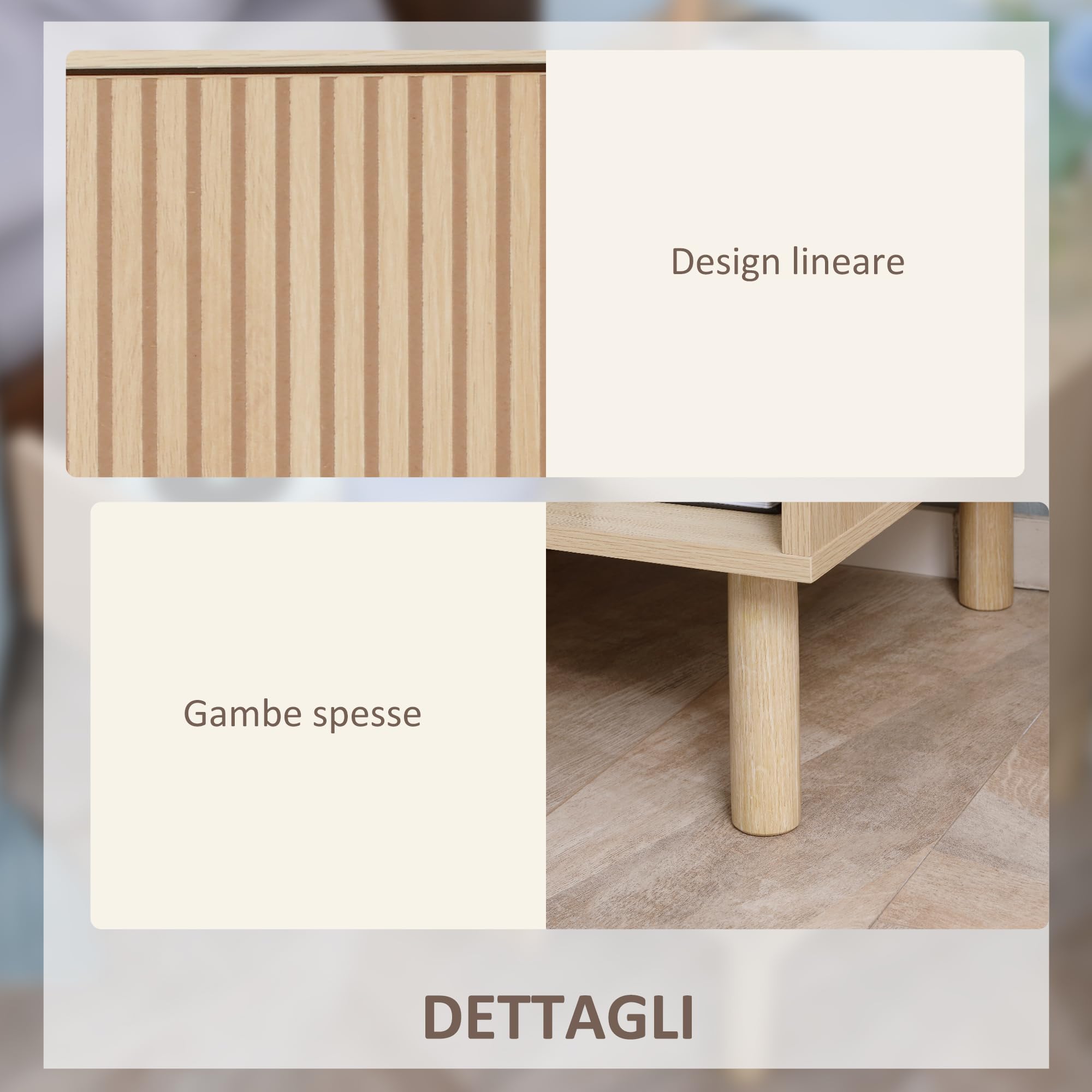 HOMCOM Comodino Moderno con Cassetto e Ripiano Aperto in Truciolato, 47x47x50 cm, Color Legno