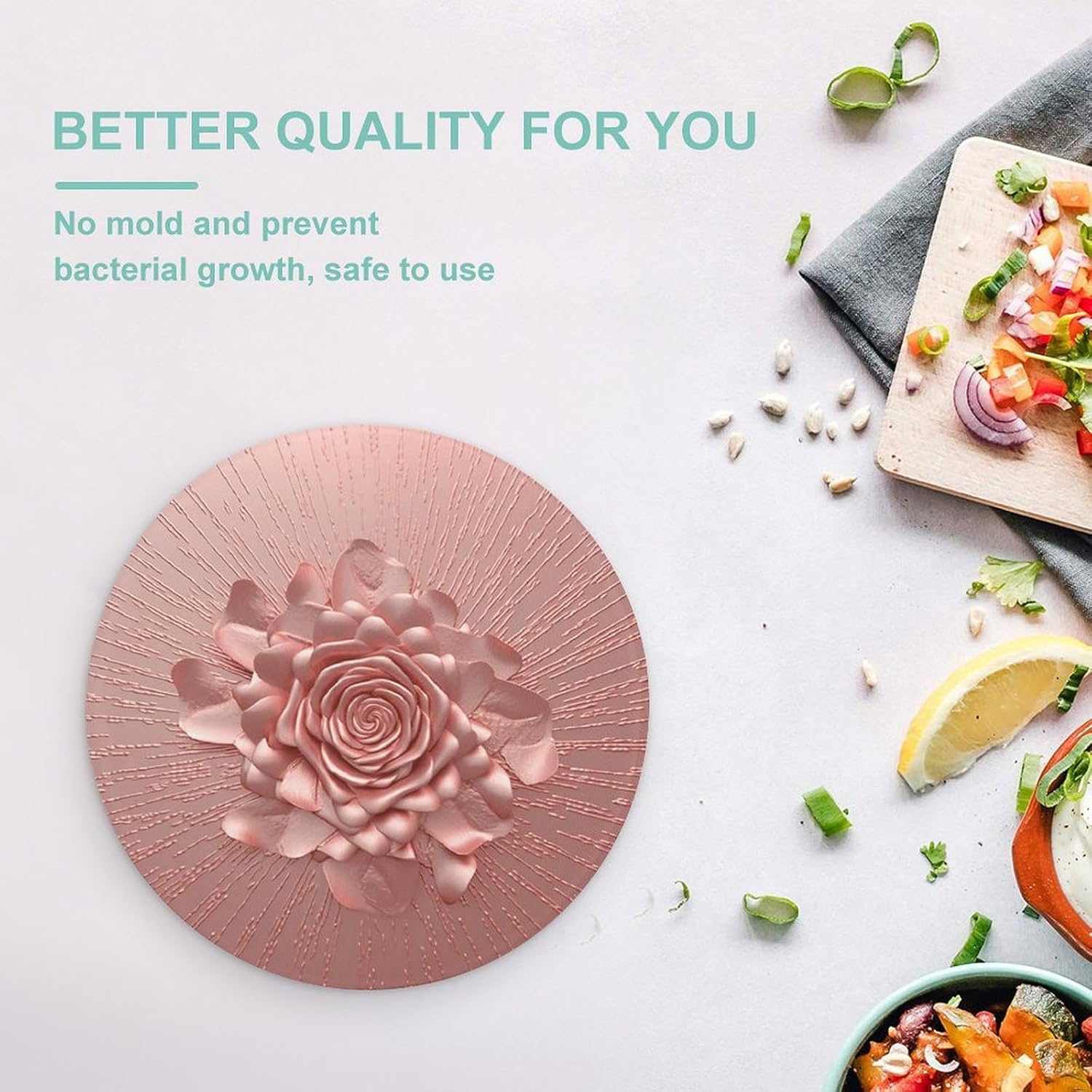 Rose Gold Pink Chopping Block Tempered Glass Cutting Board Mats Round Countertop Cutting Boards Small Charcuterie Boards Bar Cheese Board Snack Tray