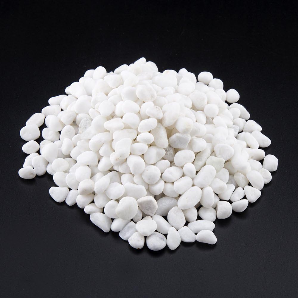 KISSTAKER 300g White Pebble Turtle Fish Tank Sand Rocks Aquarium Bonsai Succulent Plants Decoration Ornament Stone Landscape