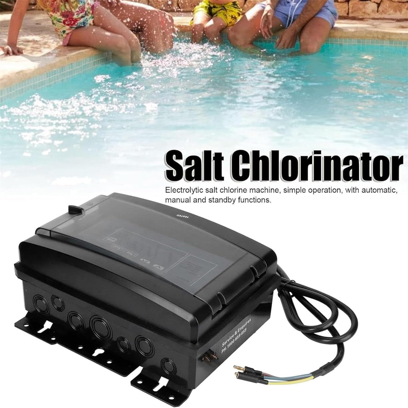Chlorateur de Piscine à Eau salée, générateur de Chlore au sel électrolytique, Appareil de chloration Spa pour Piscine (20g/H)