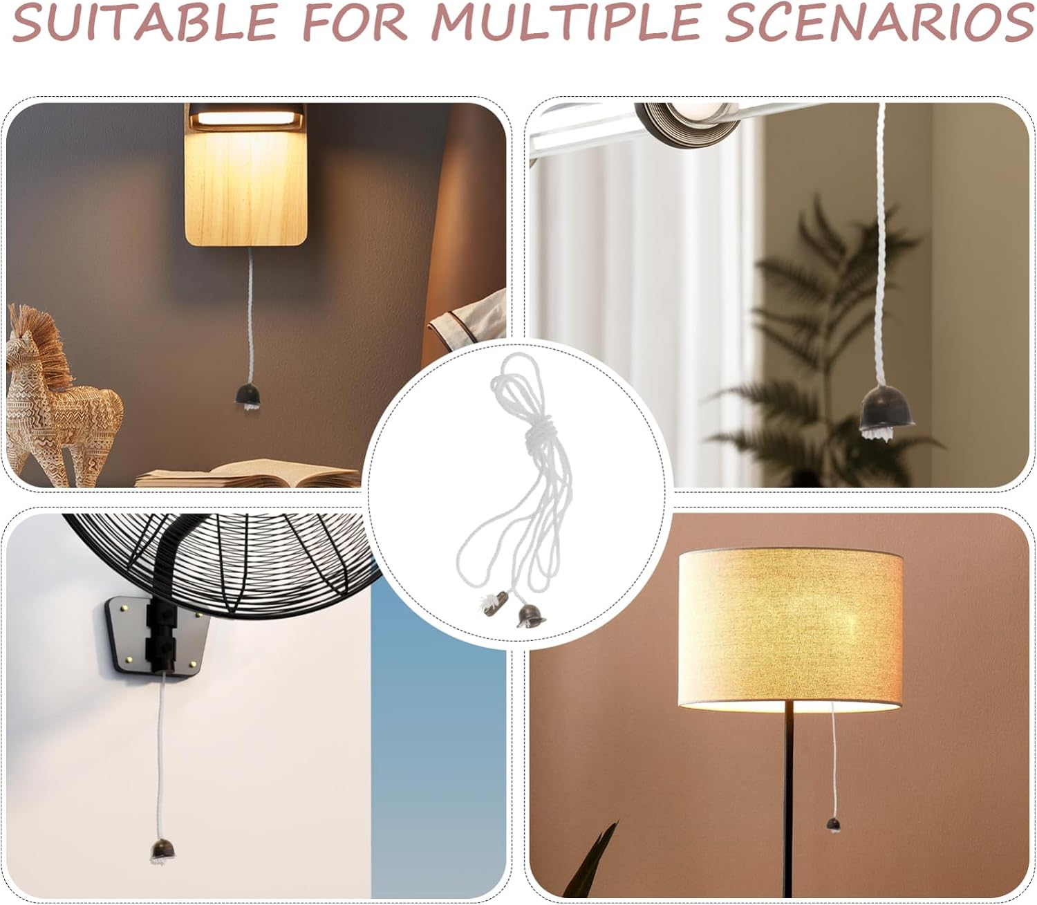 5Pcs Ceiling Fan Pull Cord Antique Light Pull Chain String for Ceiling Switch for Ceiling Fans and Light Fixtures Durable and Stylish Design