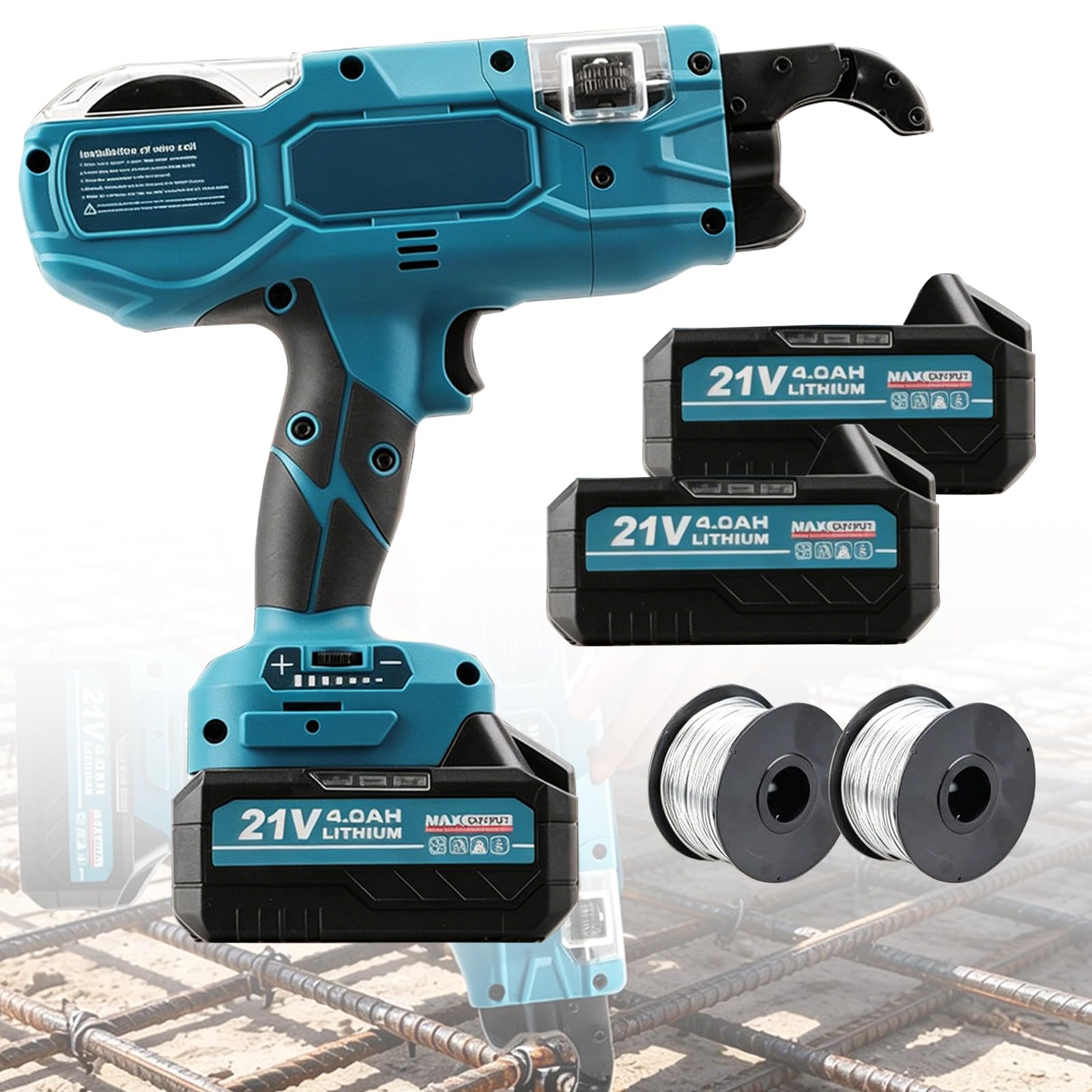 SHAHRYAR Portable Reinforcing Rebar Tier Gun, Can Tie 500–540 Knots, Gear Independent Adjustment, Secure Binding, Ideal for Concrete and Construction Projects 30–60mm