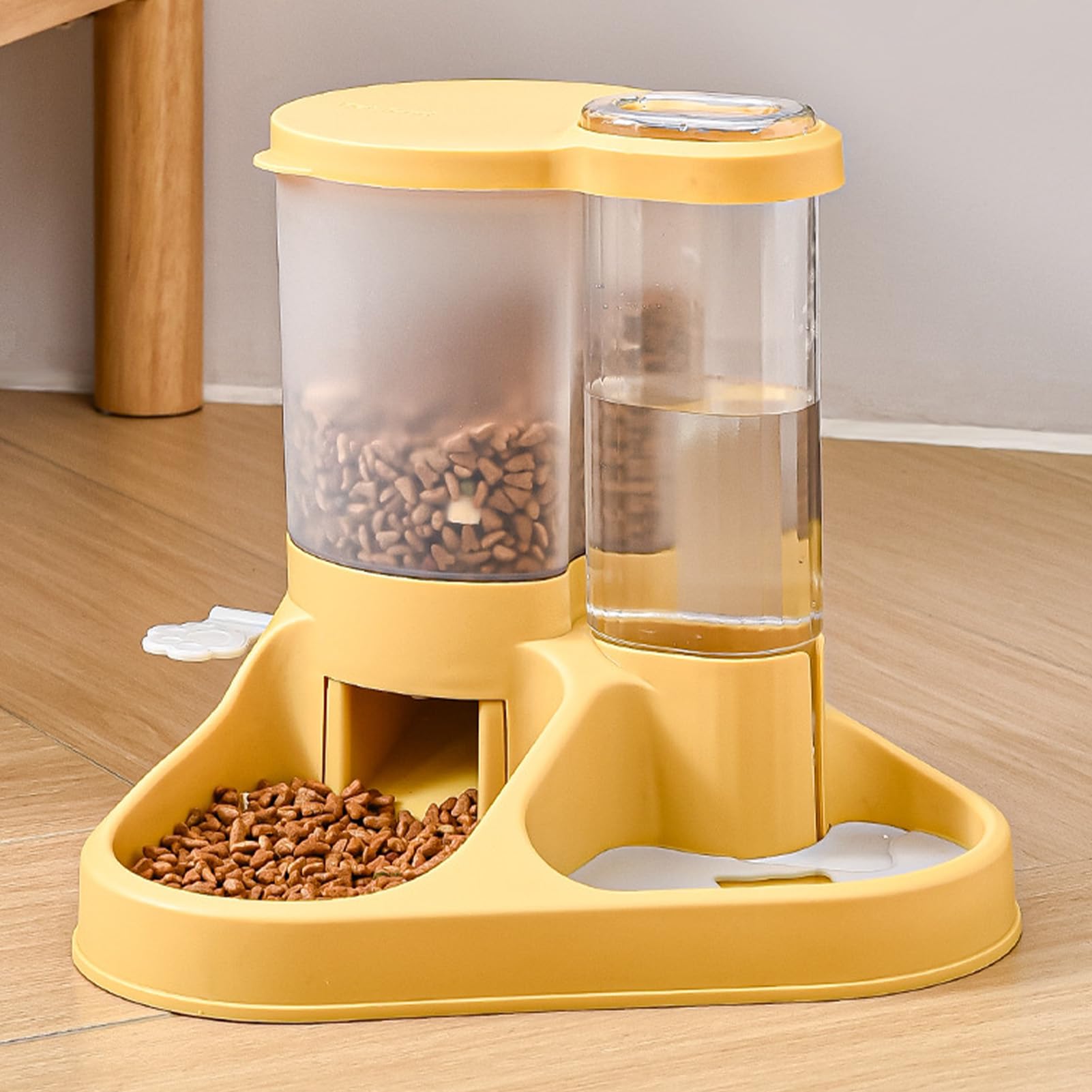 Comedero y Bebedero automático para Perros, dispensador de alimento y Agua para Mascotas de Gran Capacidad, diseño Transparente con Base Antideslizante para Perros, Gatos y