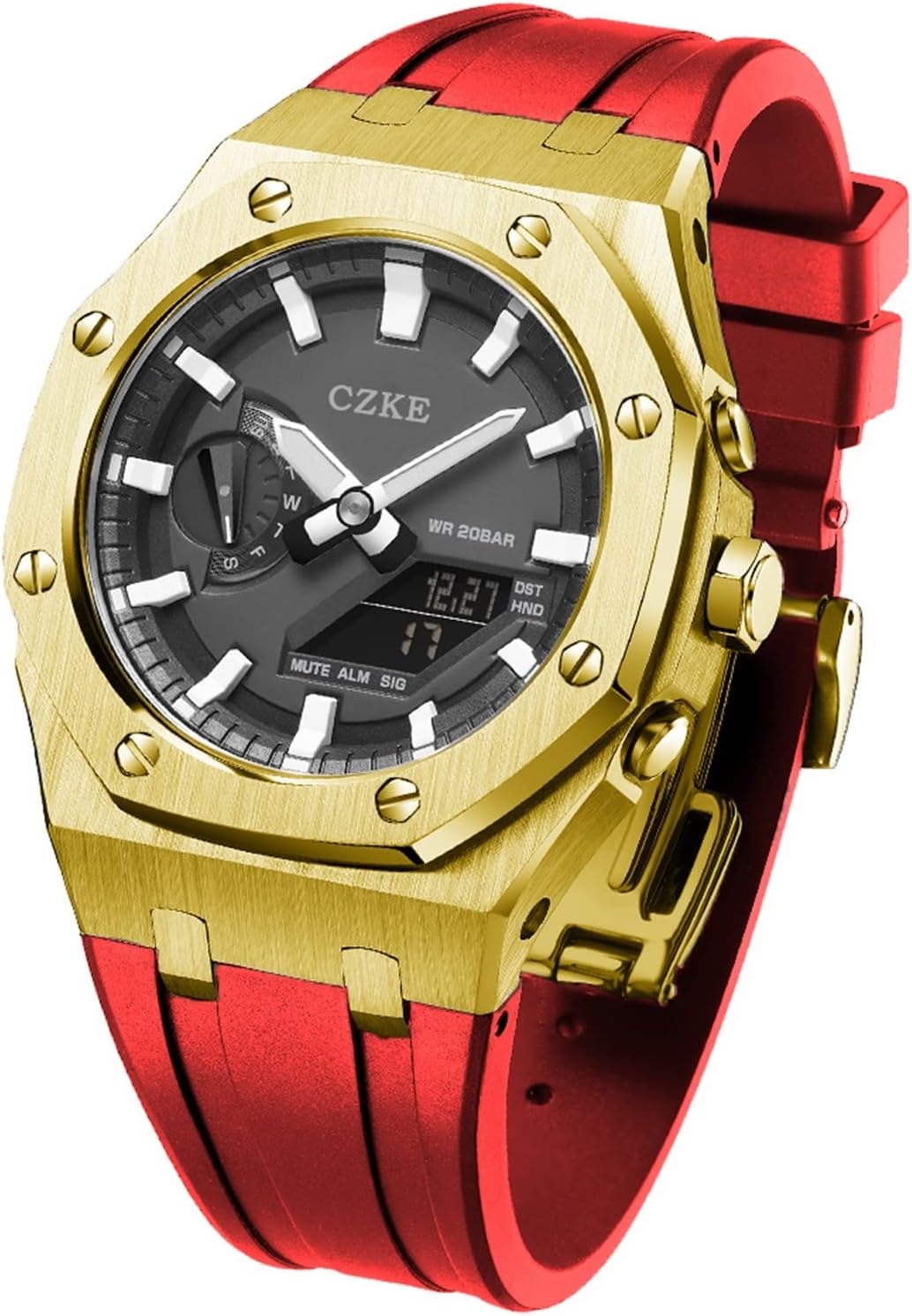 For GA2100 GA2110 Mod Kits, Metal Watch Band Strap Bezel, Watch Modding Replacement Accessories Set Gold Case