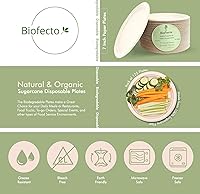 Vista 2 de 100% Compostable 7 Inch Paper Plates [125-Pack] Heavy-Duty Plate, Natural Disposable Plate, Eco-Friendly Made of Sugarcane Fibers-Natural Unbleached