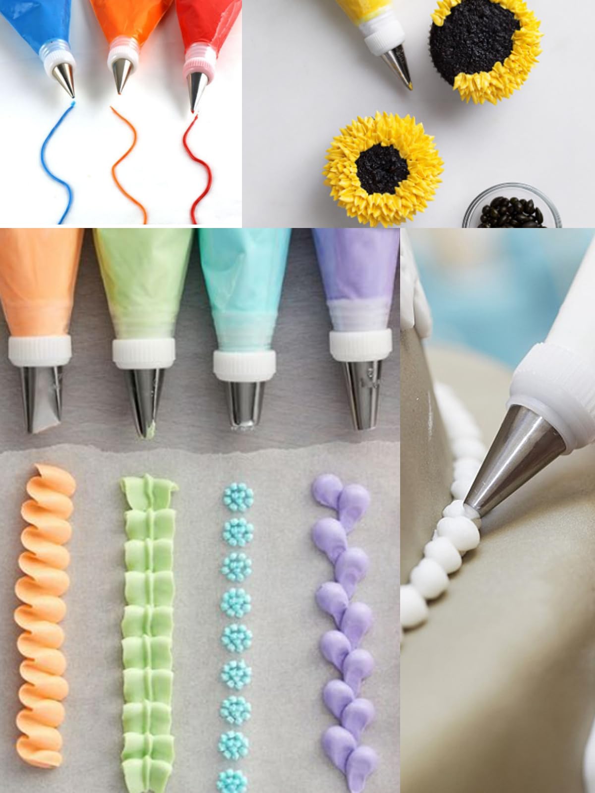Piping Tip Kupplungen für Spritztüllen, Standard-Kupplungen für kleine Dekorations- und Füllspitzen, 12 Stück, Weiß, Kunststoff, Rund