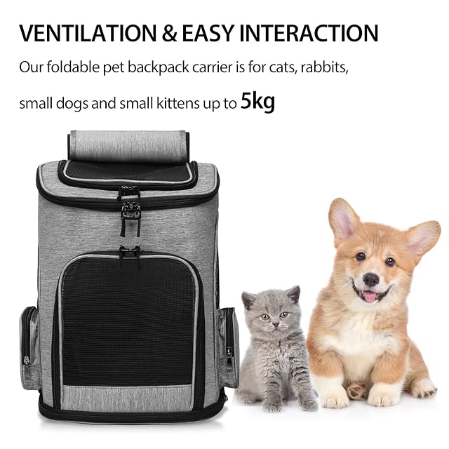Foto 7 de 8 de PETCUTE Mochila para Perros Bolsa para Transportar Gatos Mochila Mascotas Transpirable,Viaje Mochila…
