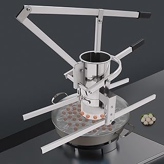 Manual Meatball Maker Machine, 3-Size Mold & 5.5LB Capacity | Stainless Steel with H-Shape Bracket for Home & Restaurant, Easy to Use & Clean