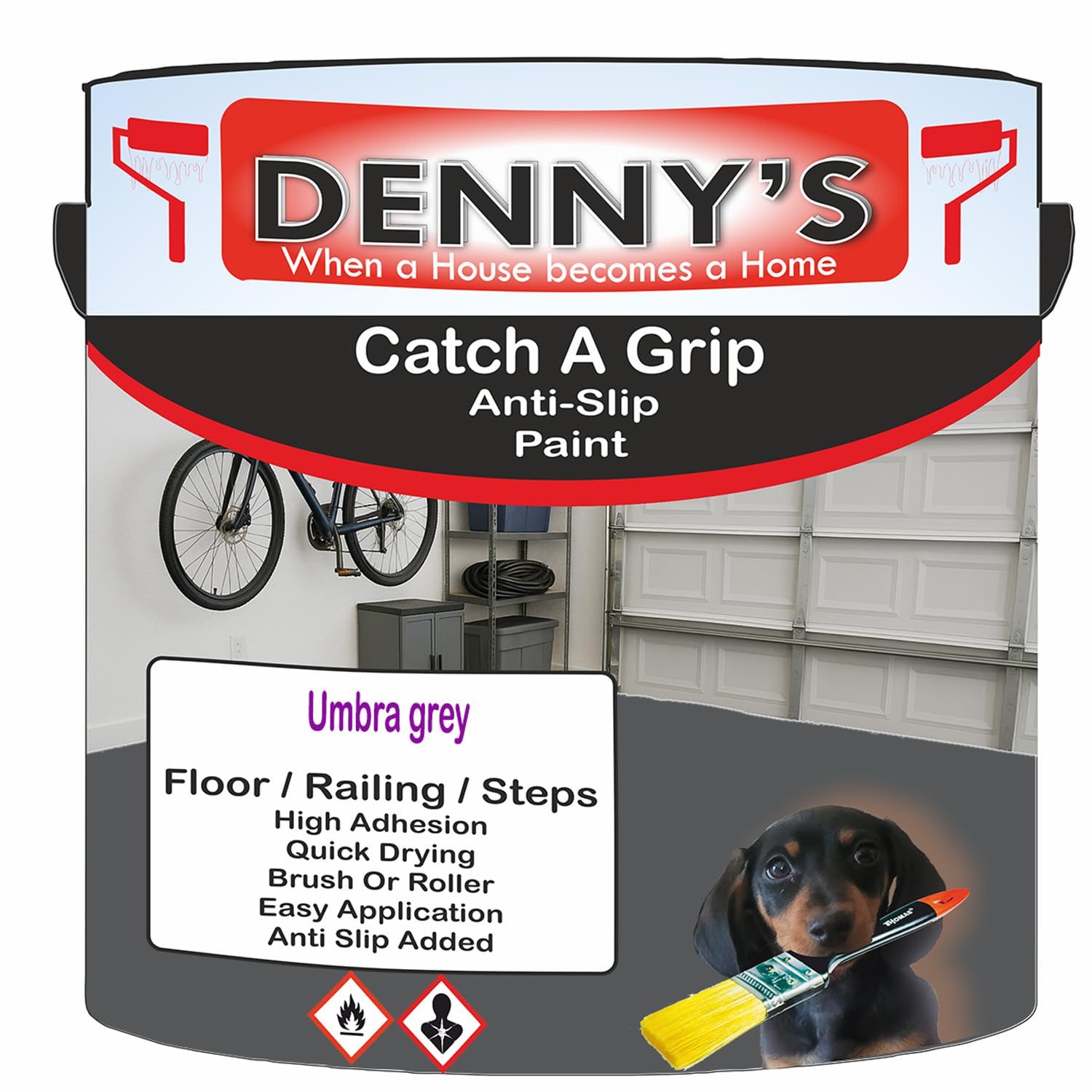 SCOOBYS PAINTS BACK IN THE MIX Catch A Grip Anti Slip Floor Paint – Non Slip Coating for Steps, Railings & Garages – 170 Colours, High Adhesion, Quick Dry, Multiple Sizes (Umbra grey, 2.5 Litre Tin)