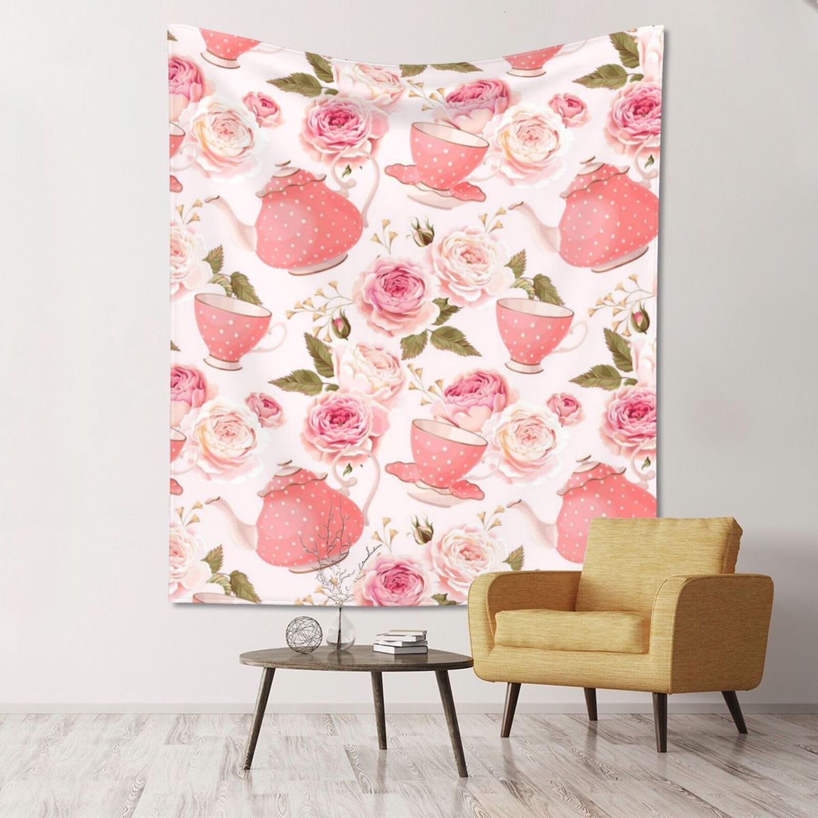 WKSGDSG Large Wall Hanging, Machine Washable Tapestry For Dorm Room, Teapot, Lightweight Polyester Wall Art For Bedroom Living Room, 152x130cm