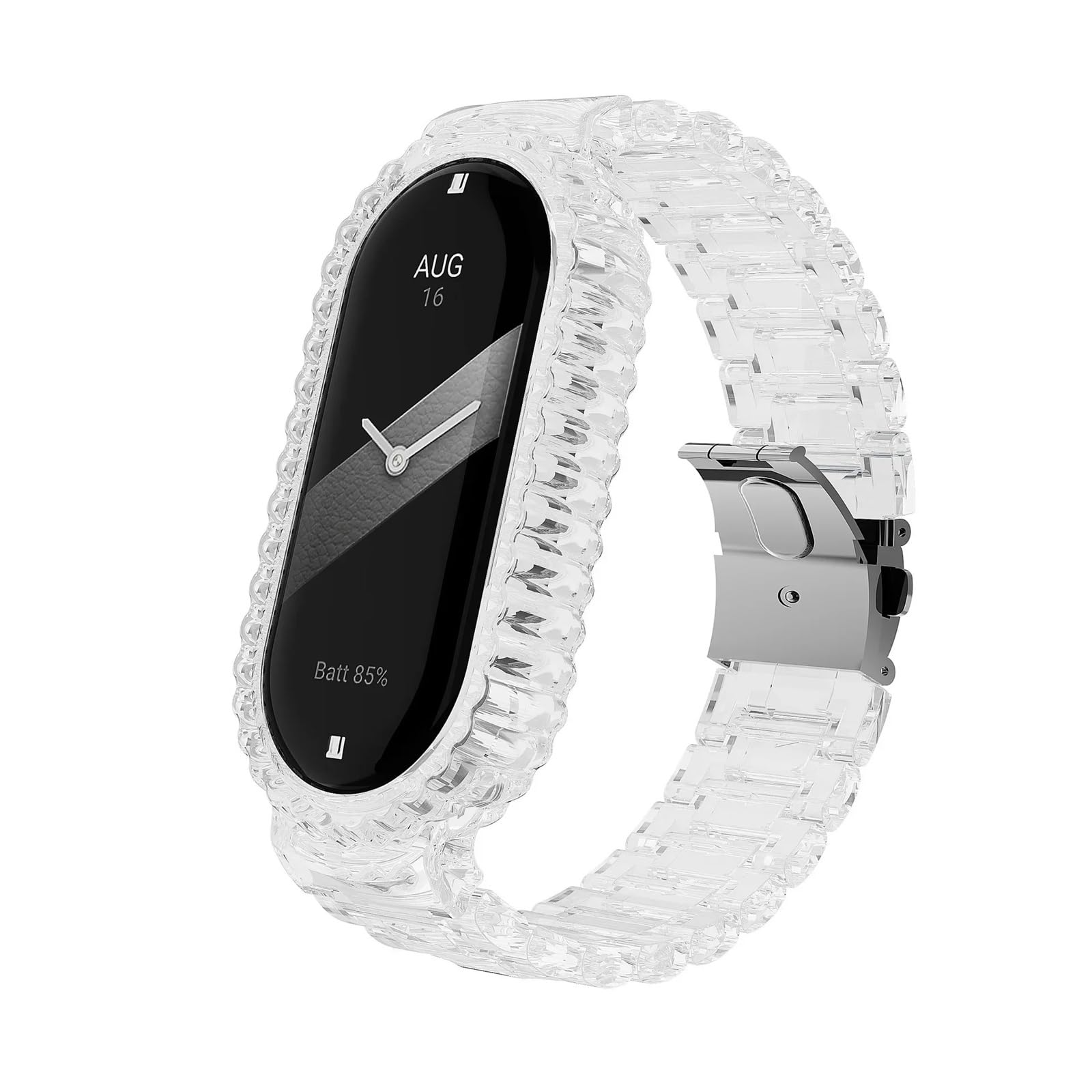 Przezroczysty plastikowy pasek do Xiaomi Mi Band 8 Sport PC opaska zastępcza bransoletka do smartwatcha MiBand 8 akcesoria