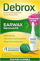 Debrox Ear Wax Removal Kit: Drops with Carbamide Peroxide & Bulb Syringe for Safe At-Home Earwax Relief