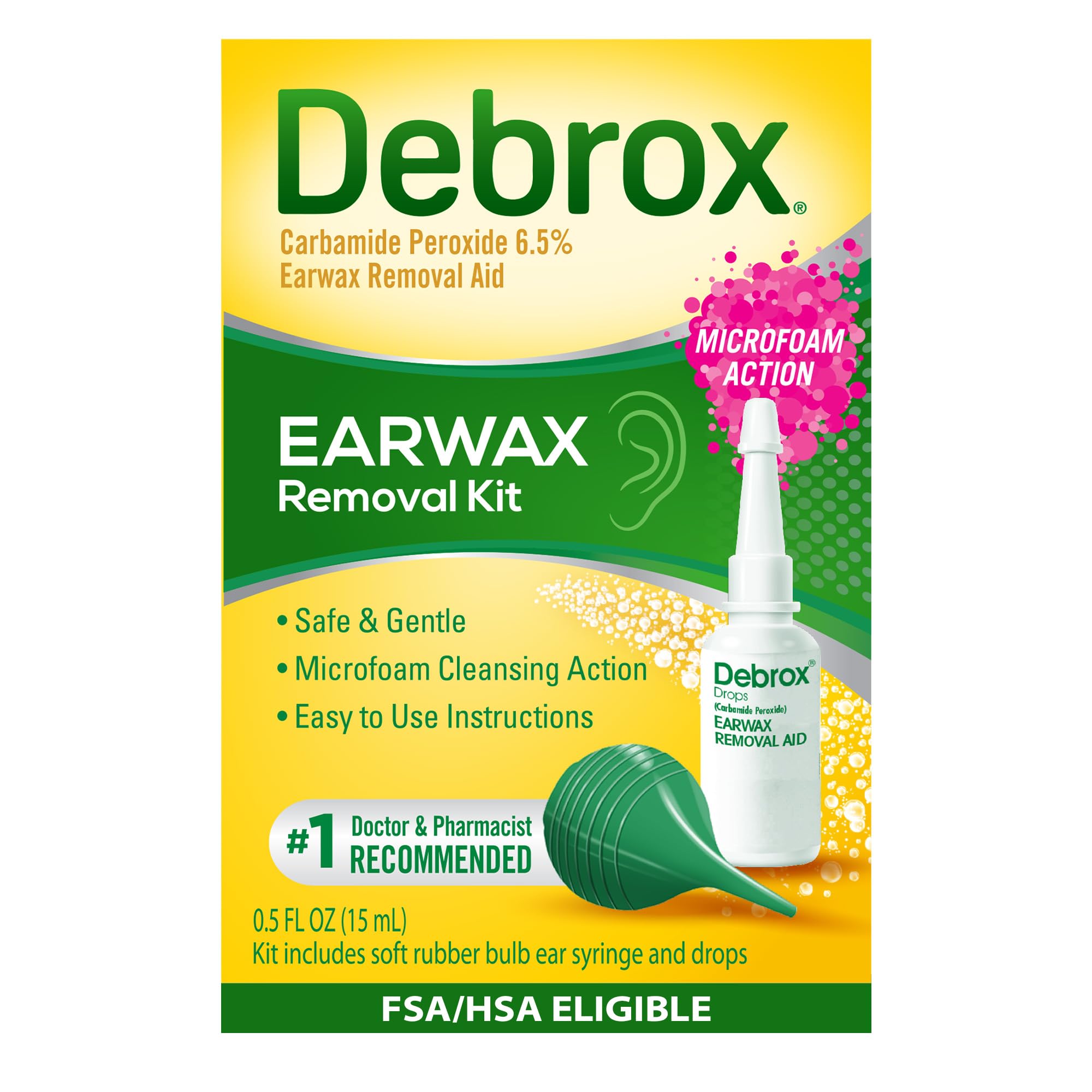 Debrox Earwax Removal Aid Kit, 0.5 Fluid Ounce