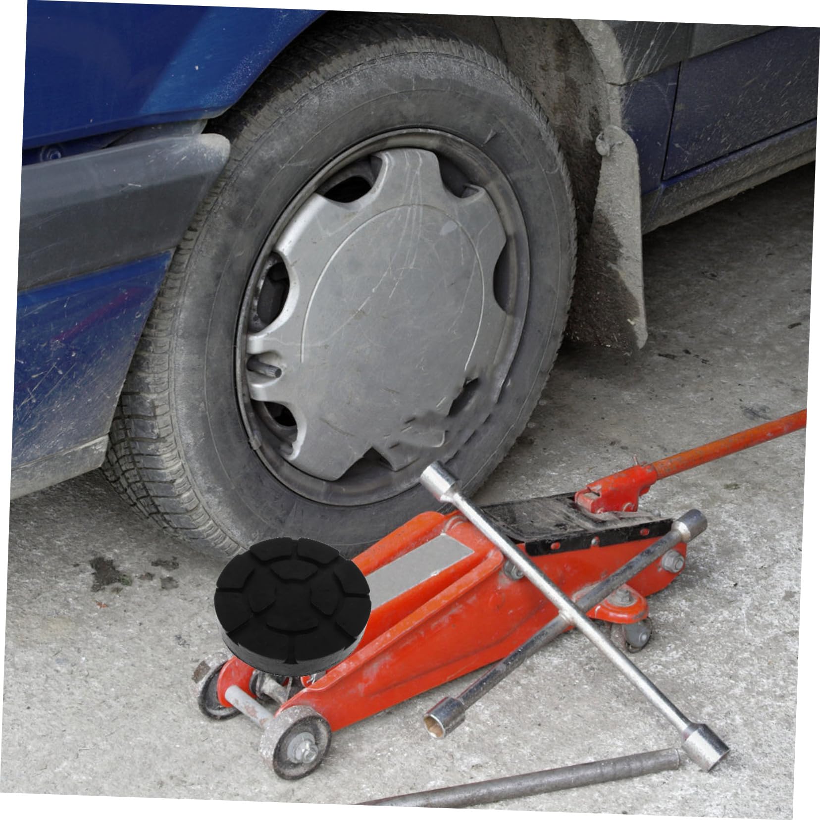 Generisch 4 Stück Gummiauflage Anheben Wagenheberständer Geschlitztes Klinkenpad Klemmschweißbuchsenadapter Jacking-Puck Buchse Liefern Hebebühne Für Bodenheber Klinkenpad-Adapter Black