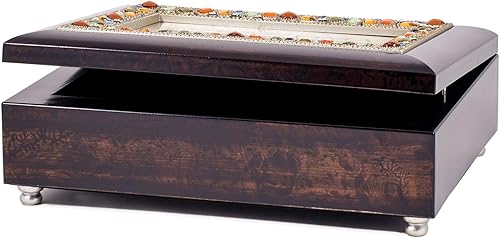 Miniatura 7 de Cottage Garden Huellas en la arena ámbar tierra tono joyero caja de música juega en las alas del águila