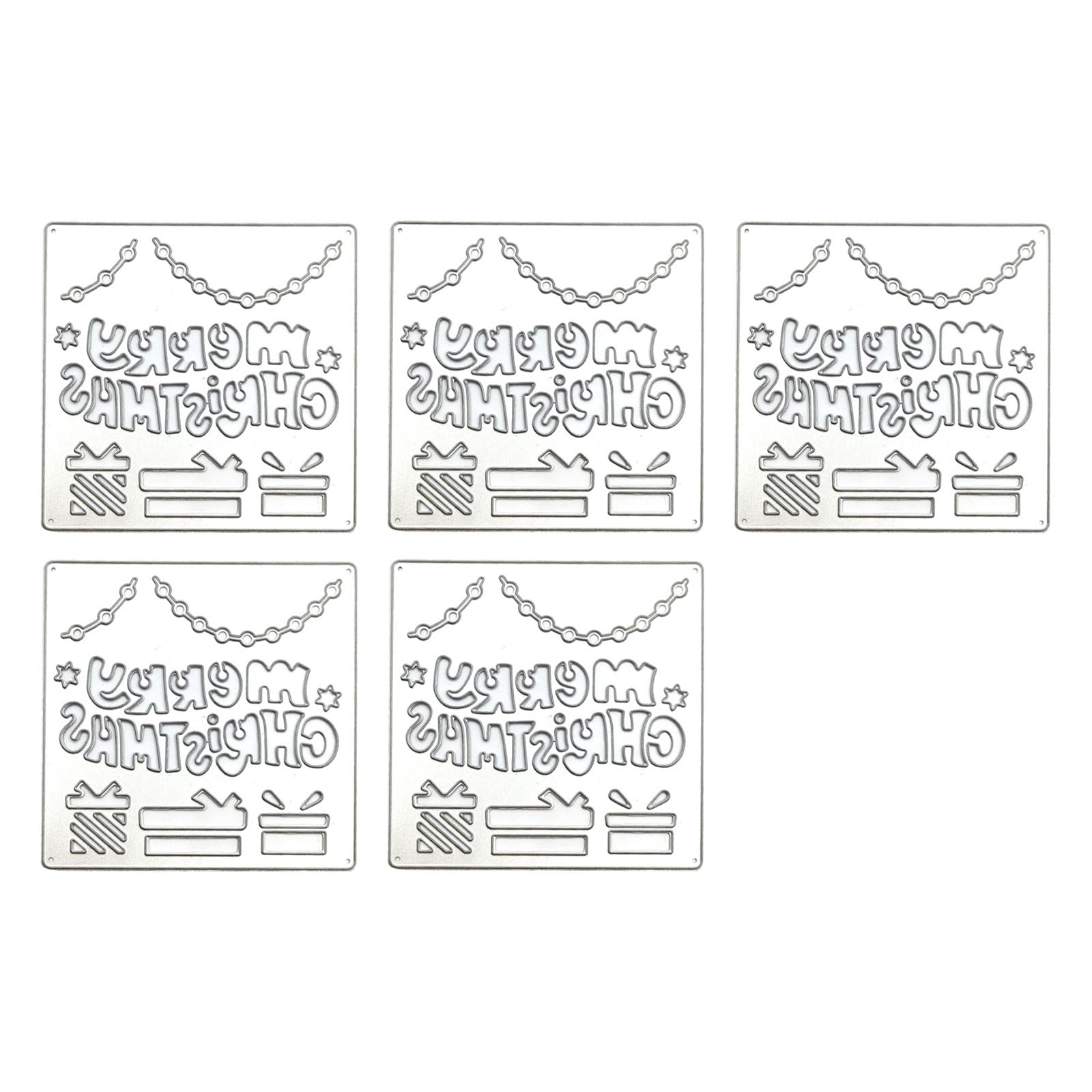 Elnwnnkc 5 Pcs Merry Christmas Metal Die Cut for Greeting Card Making Scrapbooking Decorations Christmas Cutting Dies Stencils