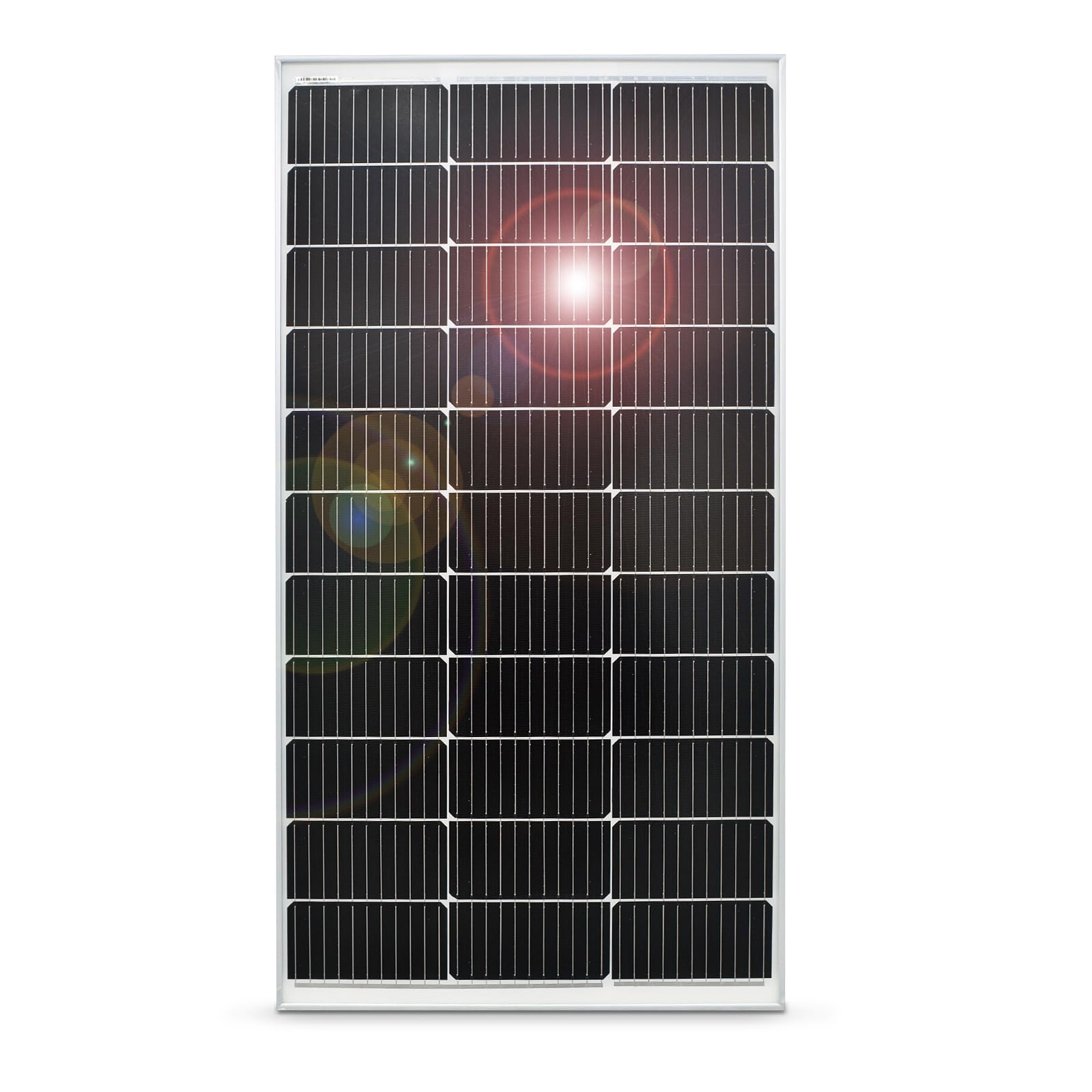 Anern Pannello Solare 100W 18V Monocristallino Fotovoltaico per batterie da 12V, ideale per camper, campeggio, casetta da giardino e sistemi off-grid