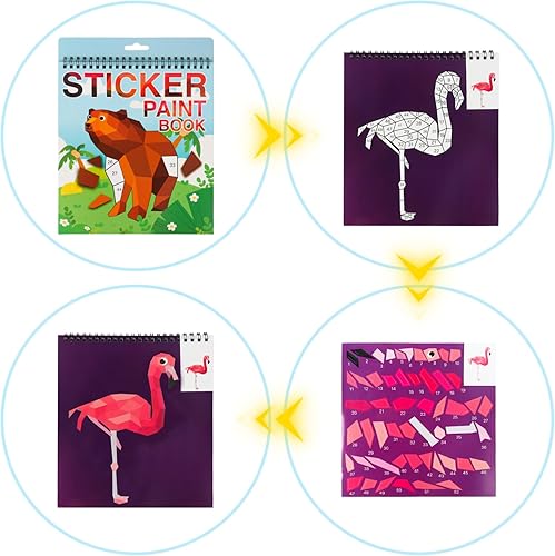 Miniatura 6 de Manualidades de animales para niños de 4 a 8 años, libro de calcomanías para niños de 4 a 8 años, regalos de cumpleaños, recuerdos de fiesta, juego