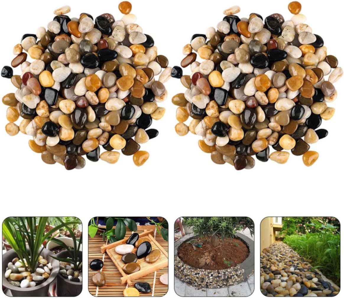 ERINGOGO 2 Bags Natural Pebbles for Aquarium and Garden Landscaping, Decorative Stones for Fish Tank and Planters, Chic Appearance, Creative Style for Bonsai and Stone Landscapes