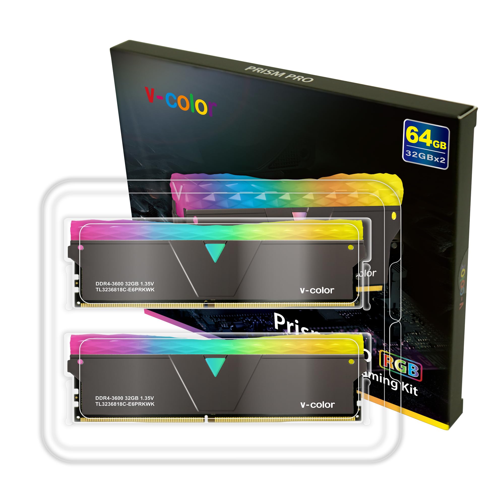 Amazon.com: V-Color DDR4 Prism PRO RGB 64GB (32GBx2) 3600MHz 2Gx8
