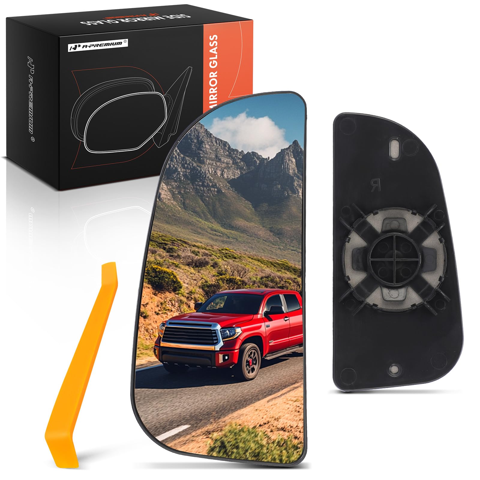 A-Premium Left Driver Side Heated Mirror Glass For Dodge Ram 1500 2009-2024 - Power Adjustment With Backing Plate