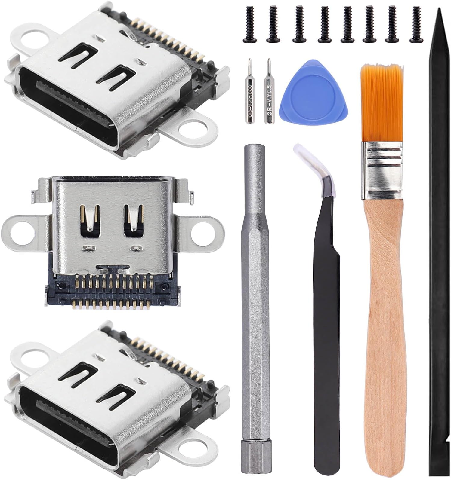 Ikpek 3-Pack Charging Port Replacement for Nintendo Switch Lite, USB C Type-C SYNC & Charge Socket Connector Replacement for NS Lite HDH-001