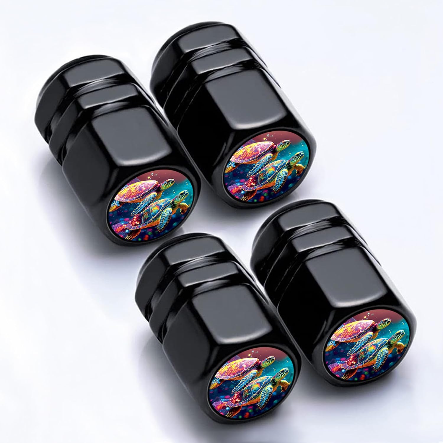 4ack Turtle Tire Valve Stem Caps Anodized Aluminum Tire Mouth Air Cap Cover