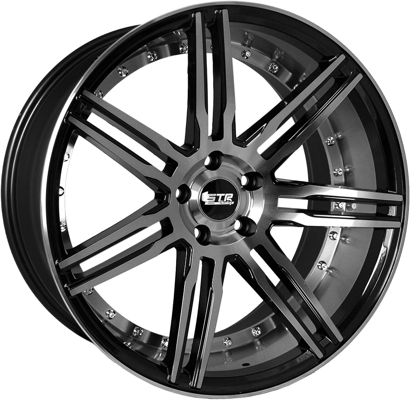 Amazon.com: STR RACING STR619 Black Wheel with Painted Finish and ...