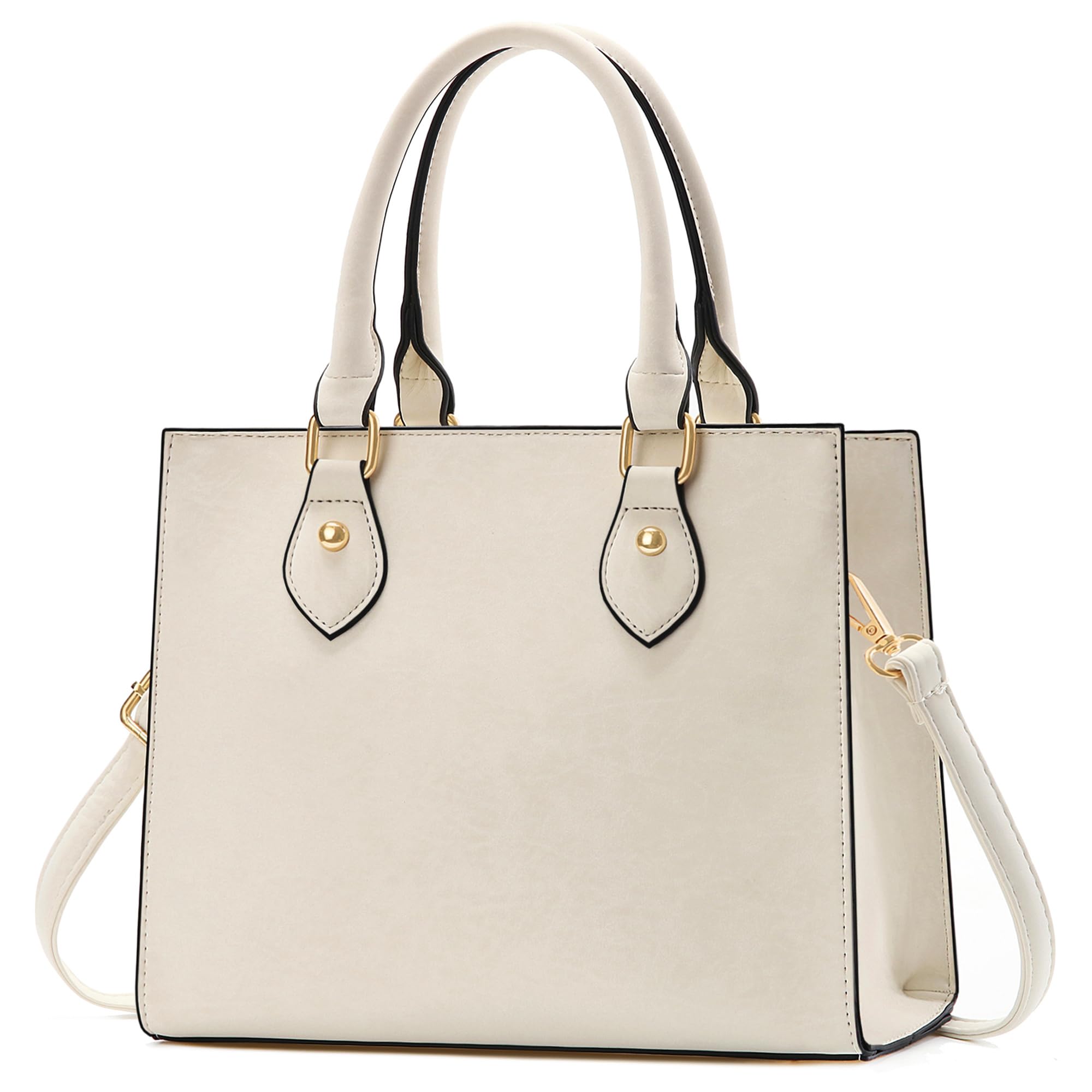CHICAROUSAL Crossbody Purses and Handbags for Women PU Leather Tote Top Handle Satchel Shoulder Bags (Pearlescent Beige)