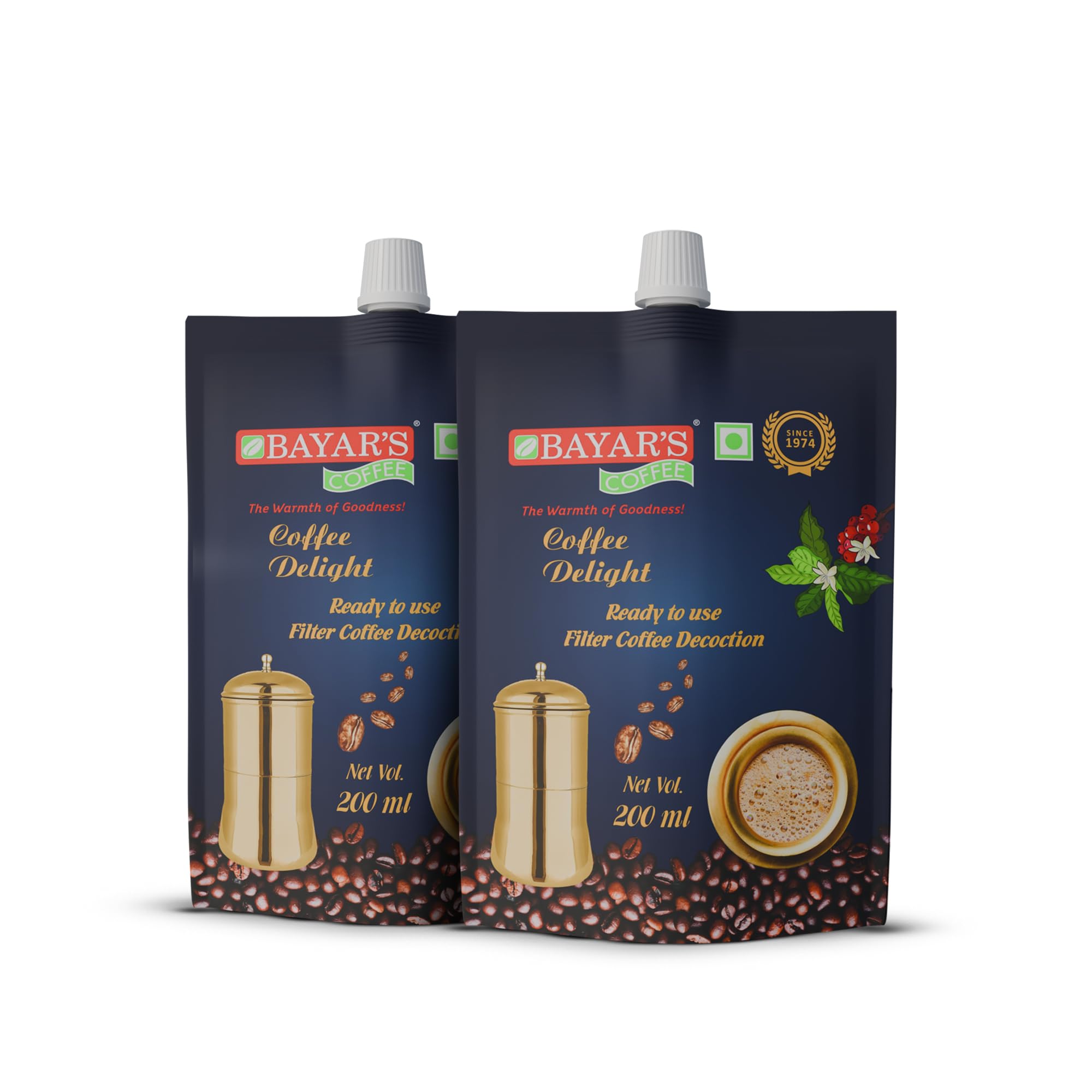 Bayar's Liquid Coffee Delight - Pack of 2 (200 ml Each) 80% Coffee 20% Chicory | Ready to Use Filter Coffee Decoction | Just Add Hot Milk | Instant Filter Coffee Sachets | Deliciously Rich & Creamy-image-12