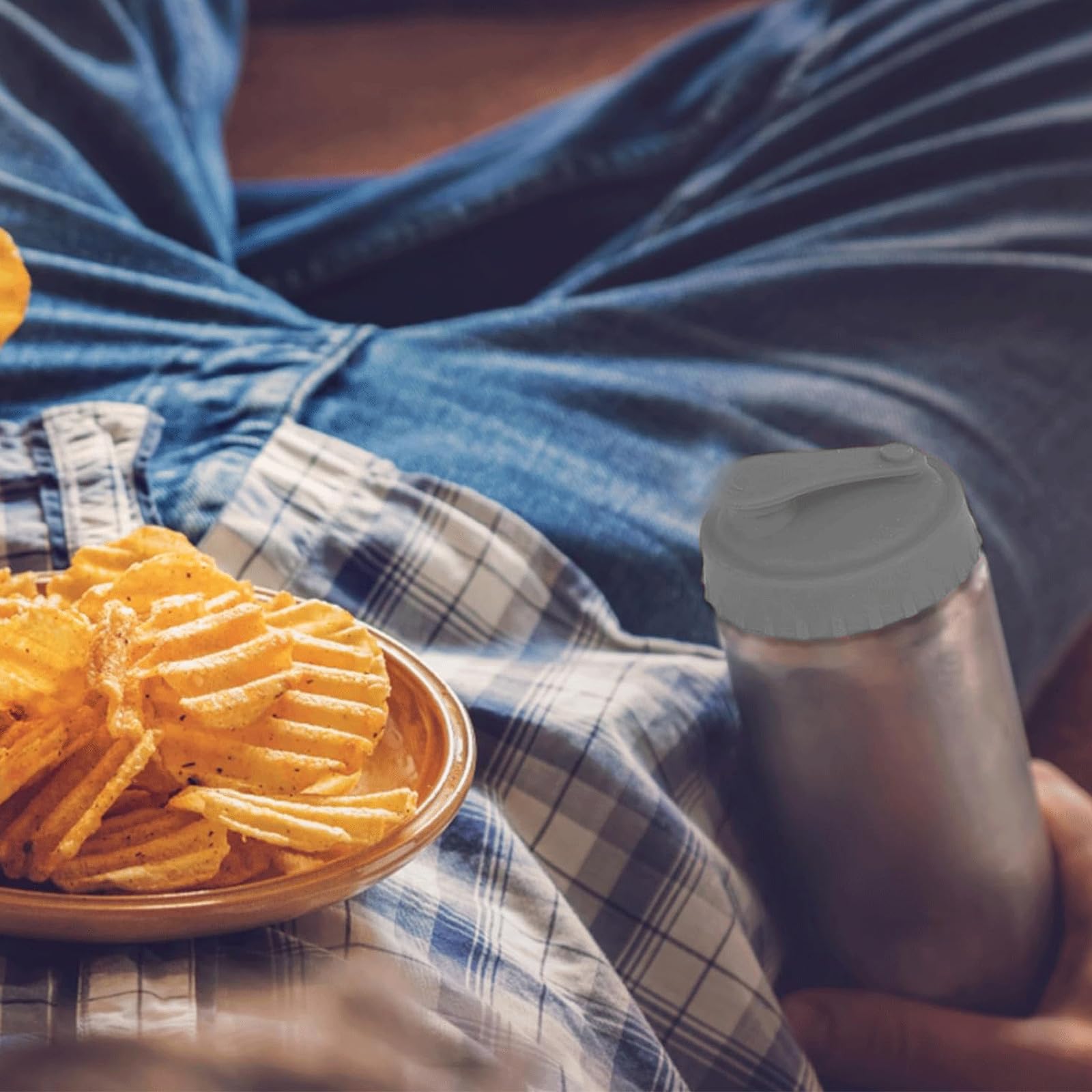 4 Coperchi Per Lattine Con Bocca In Silicone - Riutilizzabili, Antipolvere, Per Birra E Bibite, Grigio - 4