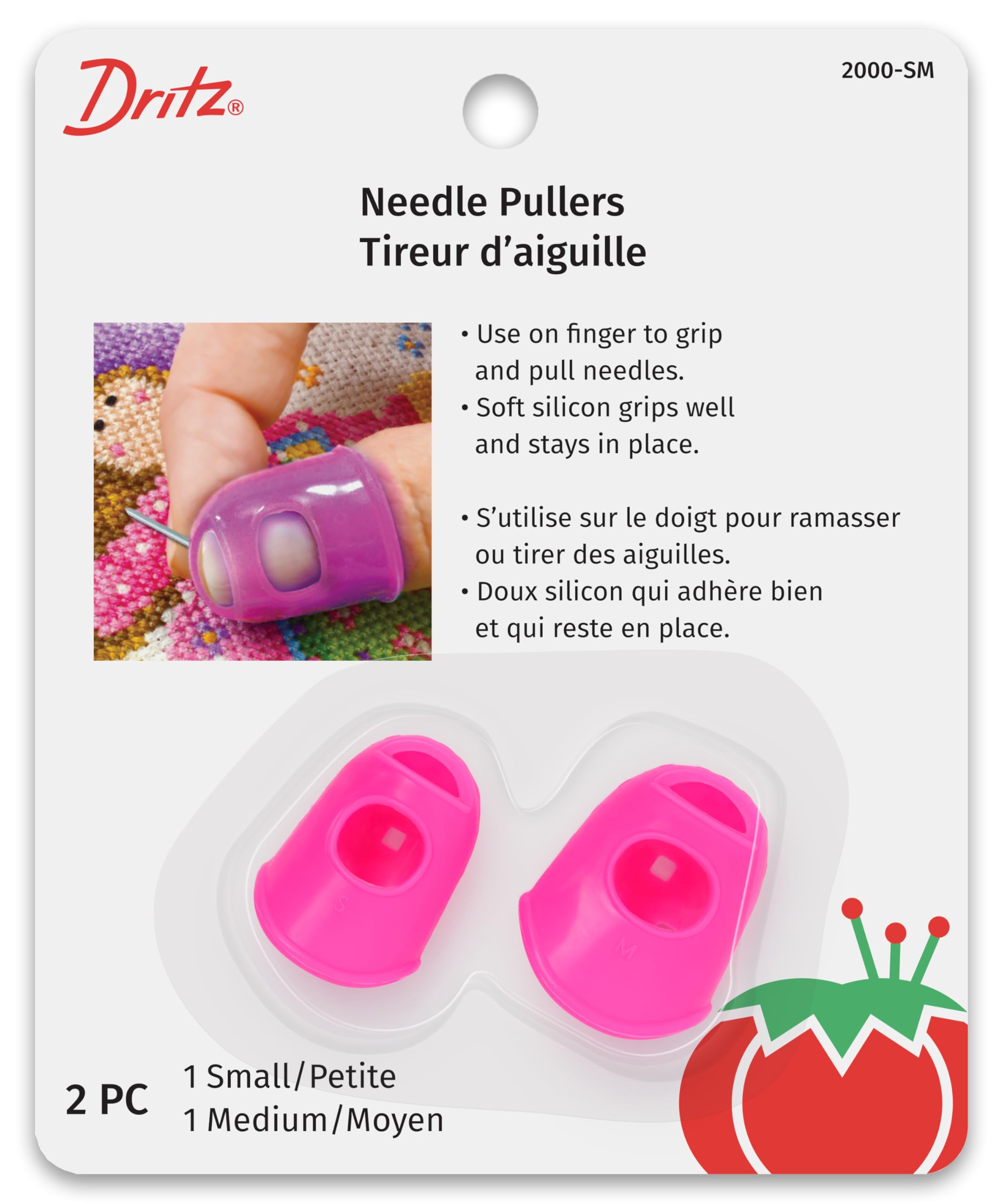 Dritz, 2 pc Needle Puller, Small/Medium, Pink 2 Count