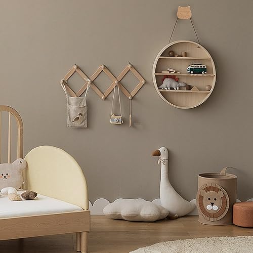 Miniatura 5 de WONQEXZ Gancho de pared, gancho de pared de madera para guardería, erizo natural, caracol y gatito, ganchos de madera, gancho montado en la pared
