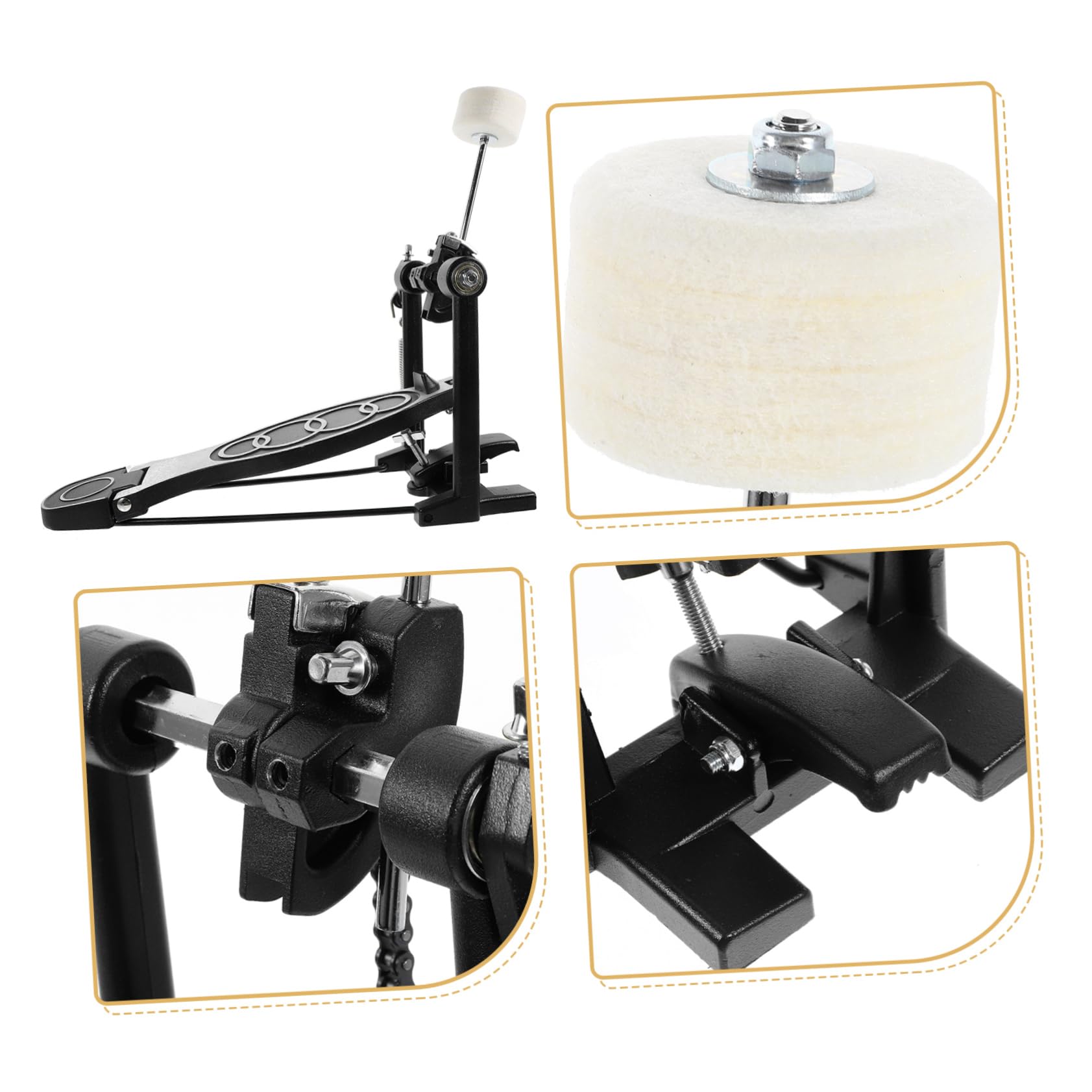 Pedal de Bombo para Batería Martillo Ajustable de Fieltro Antideslizante, Accesorio de Repuesto Profesional para Práctica y Mejora de Habilidades, Pieza Única para Bateristas