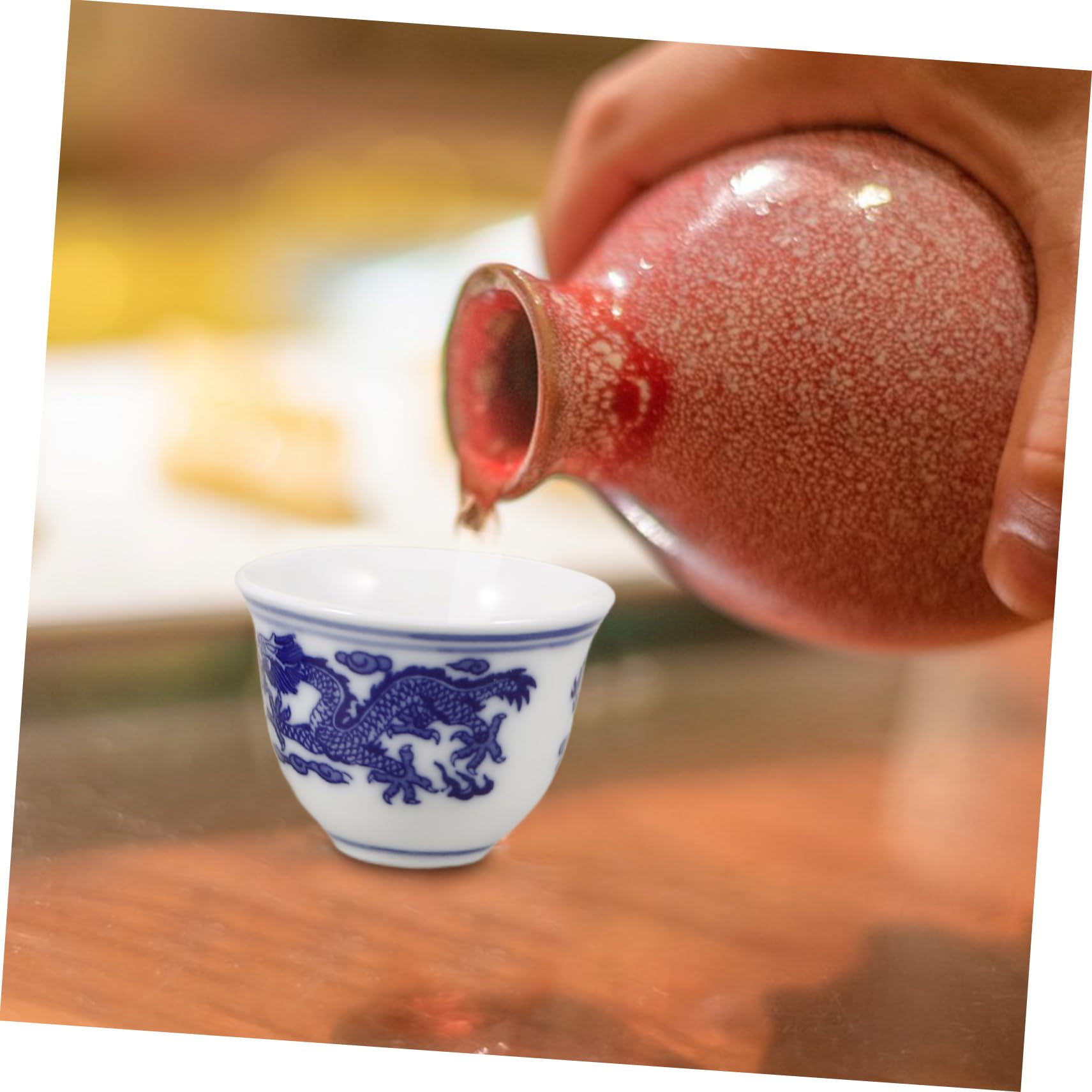 PRETYZOOM 20 Piezas Vaso De De Porcelana Azul y white. Tazón De Té De Kung Fu Taza Para Beber Taza De Té Chino Taza De Te Chino Copa De Vino Del Templo Taza De Tiro Cerámica