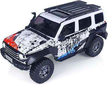 1:8 Rc Off Road Vehicle Tank 300 Cmed Type Electric Climbing Car Crawler Model Four Wheel Drive Axle Lock 2Speed Gearbox Light(White)