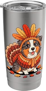 Thanksgiving Turkey Australian Shepherd Stainless Steel Insulated Tumbler