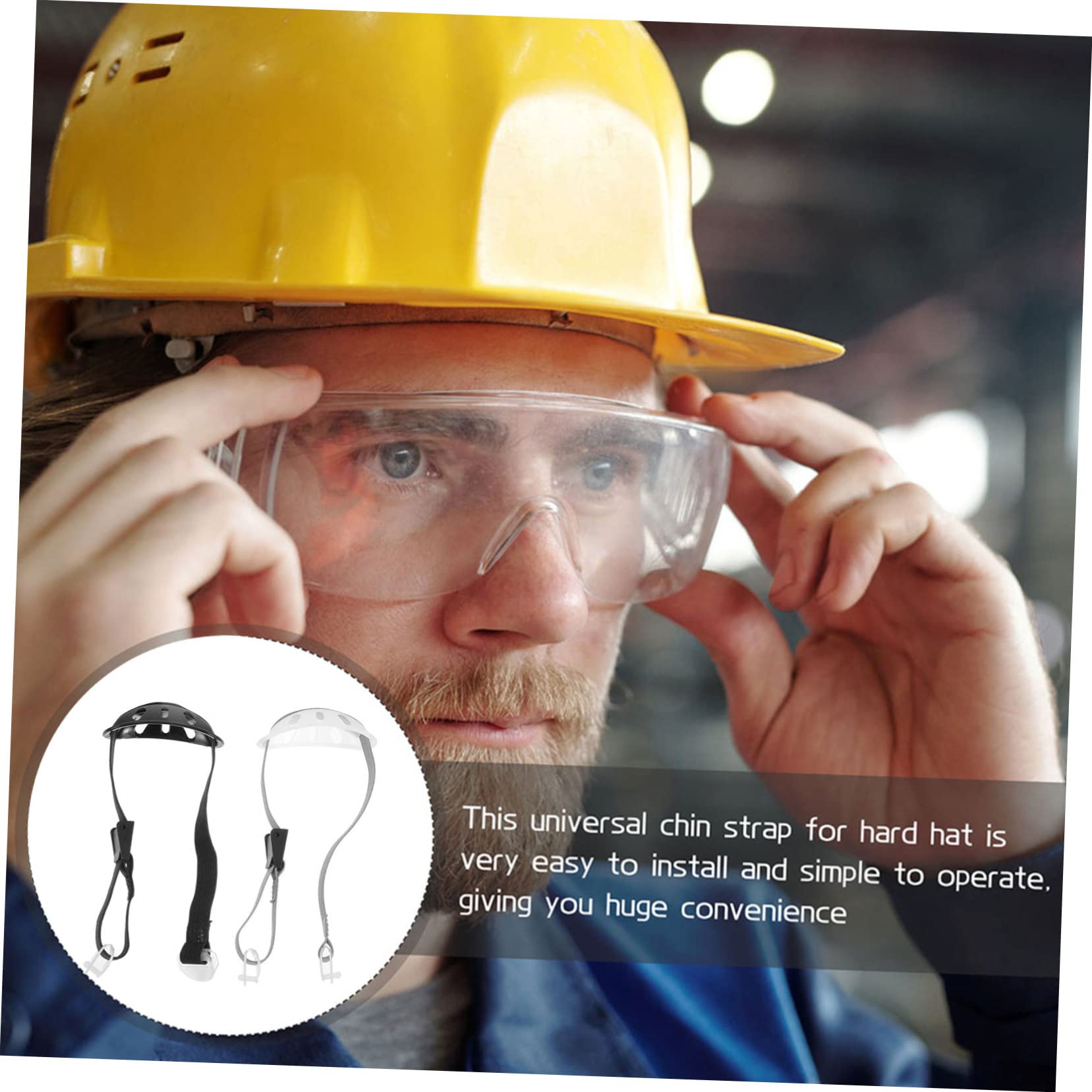 Happyyami 10stücke Teiliges Kinnband Für Schutzhelm Verstellbares Sicherheitskinnband Aus Langlebigem Material Für BAU Und Sicherheitsanwendungen Leicht Und Installieren