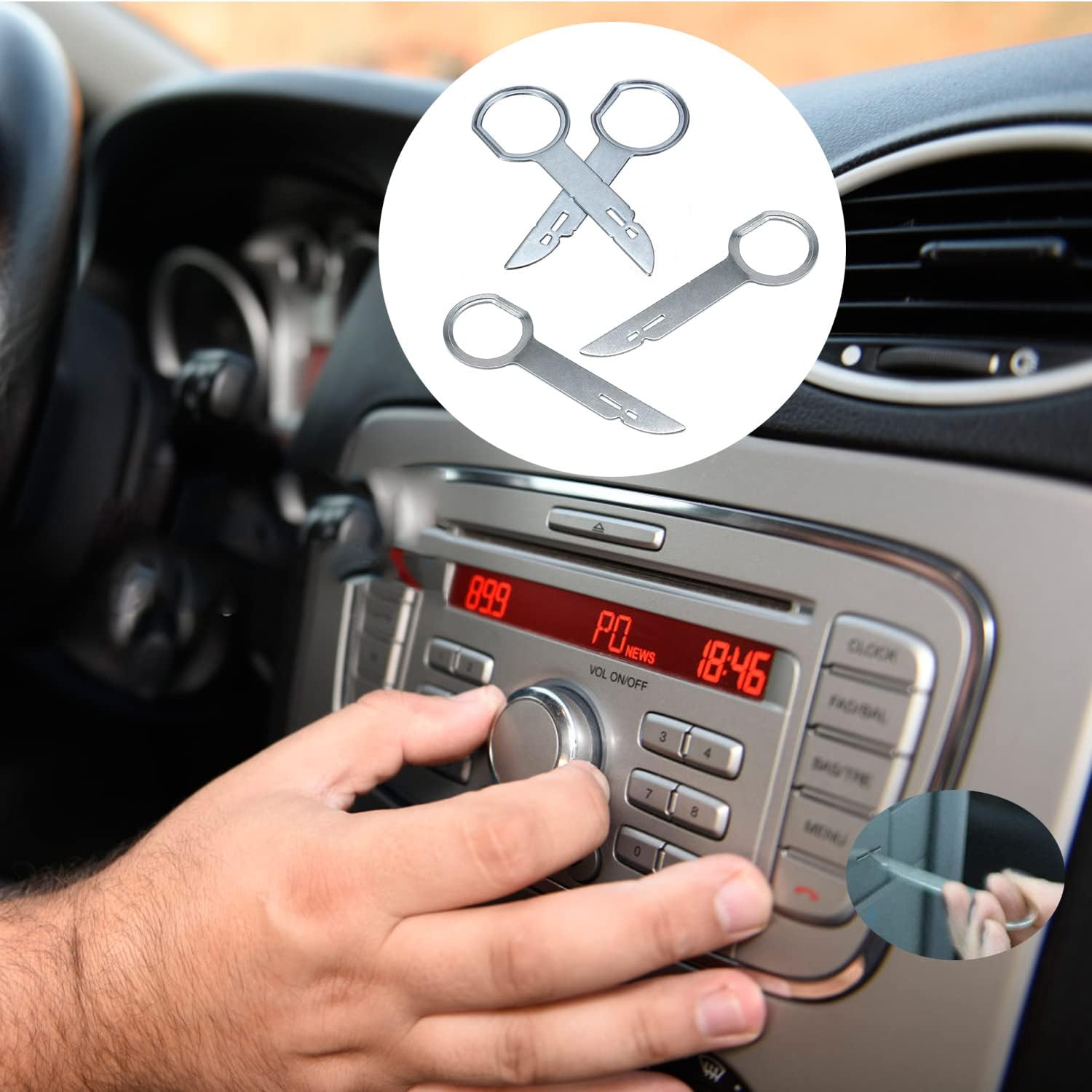 acdokuk 4 PCS Car Radio Removal Tool Key, Tools Release Keys Set