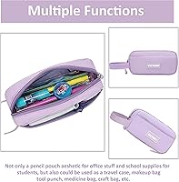 Vista 5 de AO ALI VICTORY Mochila para mujeres y niñas, conjunto con estuche para lápices de 15.6 pulgadas, mochila escolar para computadora portátil, mochila