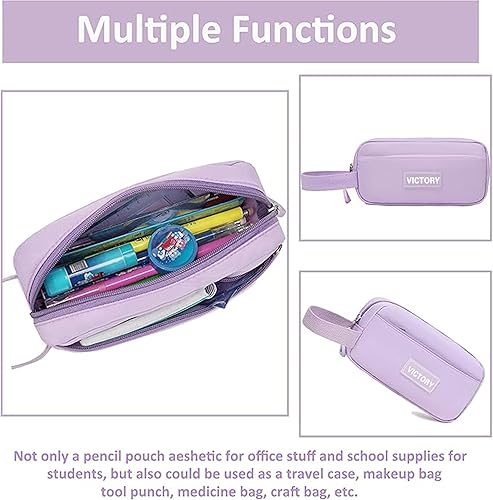 Miniatura 5 de AO ALI VICTORY Mochila para mujeres y niñas, conjunto con estuche para lápices de 15.6 pulgadas, mochila escolar para computadora portátil, mochila