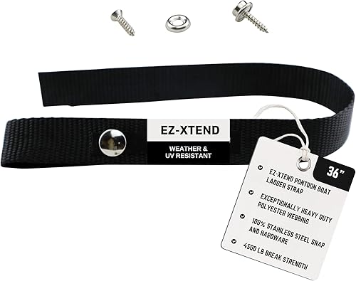 Miniatura 9 de EZ-Xtend Accesorios para barco pontón – Correa de escalera, broche de acero inoxidable y tornillo de acero inoxidable incluidos – Extra resistente